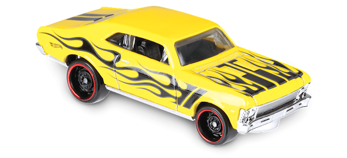 /'68 CHEVY NOVA lila Flammenmuster Hot Wheels US-Oldtimer HW Flames 2018NEU